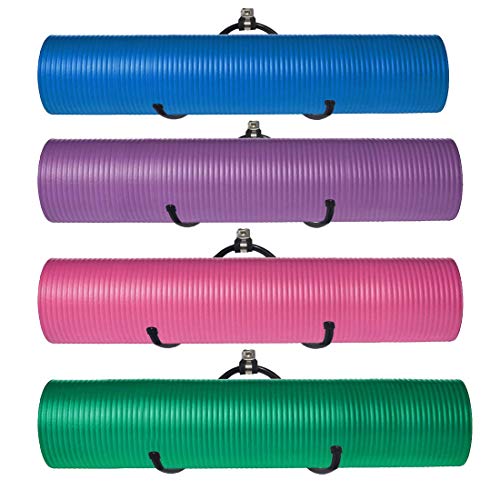 estante multiusos para rodillos de espuma, esterilla de yoga, esterilla de ejercicio, organizador de toallas de baño, soporte para tu clase de fitness o baño en casa, hasta 9 kg – (4 unidades)