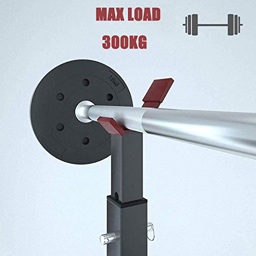 Estante para Sentadillas,Ajustable Soporte Banco Press Fitness Rack Multifuncional Squat Rack Barbell Stands,Heavy Duty Soporte de Entrenamiento de Fuerza 300 kg de Carga MáXima Estante para Sentadillas,Ajustable Soporte Banco Press Fitness Rack Multifuncional Squat Rack Barbell Stands,Heavy Duty Soporte de Entrenamiento de Fuerza 300 kg de Carga MáXima