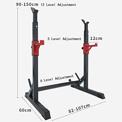 Estante para Sentadillas,Ajustable Soporte Banco Press Fitness Rack Multifuncional Squat Rack Barbell Stands,Heavy Duty Soporte de Entrenamiento de Fuerza 300 kg de Carga MáXima