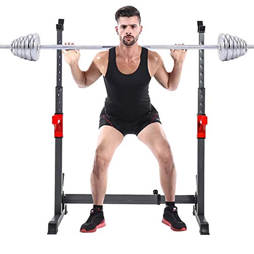 Estante para Sentadillas,Ajustable Soporte Banco Press Fitness Rack Multifuncional Squat Rack Barbell Stands,Heavy Duty Soporte de Entrenamiento de Fuerza 300 kg de Carga MáXima