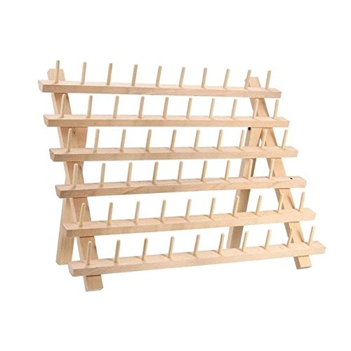 Estante plegable de madera con 60 hilos de bobina, soporte de almacenamiento de madera, organizador de costura, costura, bordado, organizador de bobina y estante, herramientas para coser manualidades Estante plegable de madera con 60 hilos de bobina, soporte de almacenamiento de madera, organizador de costura, costura, bordado, organizador de bobina y estante, herramientas para coser manualidades