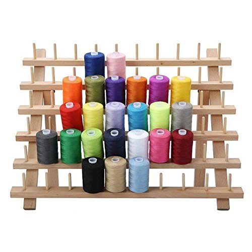 Estante plegable de madera con 60 hilos de bobina, soporte de almacenamiento de madera, organizador de costura, costura, bordado, organizador de bobina y estante, herramientas para coser manualidades Estante plegable de madera con 60 hilos de bobina, soporte de almacenamiento de madera, organizador de costura, costura, bordado, organizador de bobina y estante, herramientas para coser manualidades