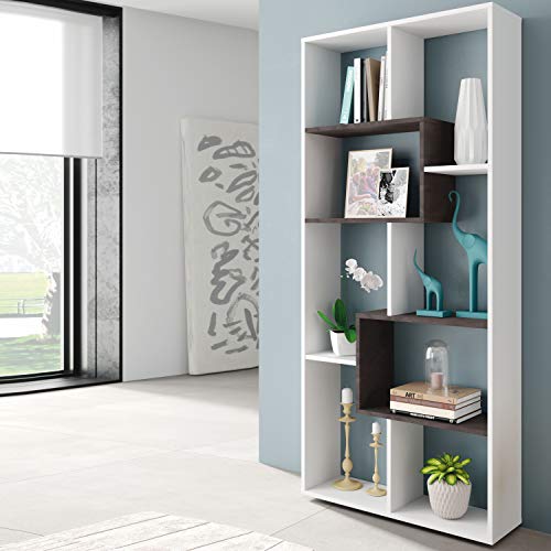 Estantería Reversible, Librería Oficina, Modelo Kawa, Acabado en Color Blanco Artik Y Oxido, Medidas: 180 cm (Alto) x 80 cm (Ancho) x 25 cm (Fondo) Estantería Reversible, Librería Oficina, Modelo Kawa, Acabado en Color Blanco Artik Y Oxido, Medidas: 180 cm (Alto) x 80 cm (Ancho) x 25 cm (Fondo)
