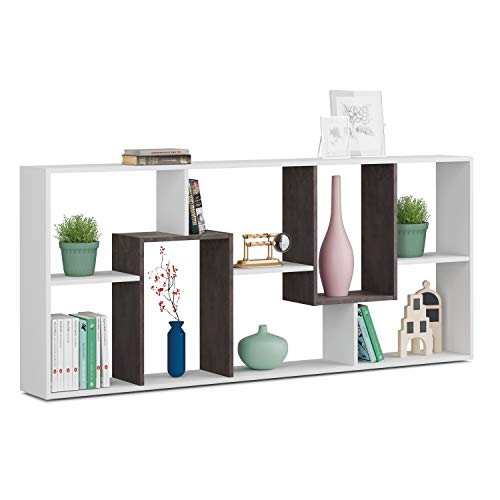 Estantería Reversible, Librería Oficina, Modelo Kawa, Acabado en Color Blanco Artik Y Oxido, Medidas: 180 cm (Alto) x 80 cm (Ancho) x 25 cm (Fondo) Estantería Reversible, Librería Oficina, Modelo Kawa, Acabado en Color Blanco Artik Y Oxido, Medidas: 180 cm (Alto) x 80 cm (Ancho) x 25 cm (Fondo)