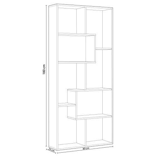 Estantería Reversible, Librería Oficina, Modelo Kawa, Acabado en Color Blanco Artik Y Oxido, Medidas: 180 cm (Alto) x 80 cm (Ancho) x 25 cm (Fondo) Estantería Reversible, Librería Oficina, Modelo Kawa, Acabado en Color Blanco Artik Y Oxido, Medidas: 180 cm (Alto) x 80 cm (Ancho) x 25 cm (Fondo)