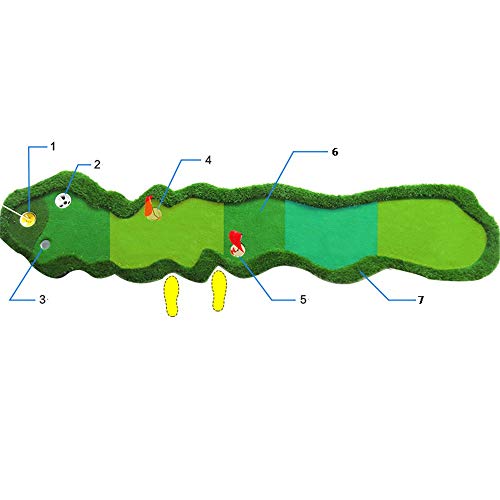 Estera de golf Golf de interior Campo de golf portátil Mini Fairway Practice Golf Put Green Mat Sala de estar Balcón Oficina Jardín Pendiente Verde interior ( Color : Verde , tamaño : 3.6*0.7M )