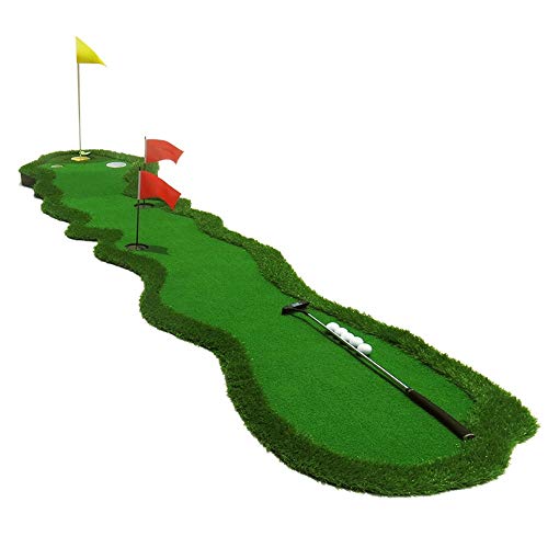 Estera de golf Golf de interior Campo de golf portátil Mini Fairway Practice Golf Put Green Mat Sala de estar Balcón Oficina Jardín Pendiente Verde interior ( Color : Verde , tamaño : 3.6*0.7M )