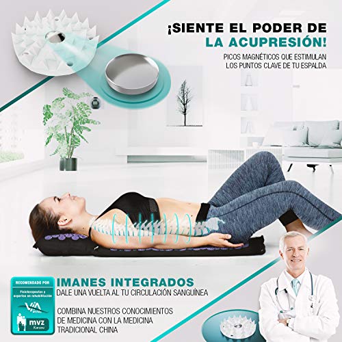 Esterilla de acupresión con cojín | Fibras Naturales de Coco y Paja de Alforfón | incl. Fijación para Silla y Función Transporte, Set Antiestrés - Gran Estera de Masaje, 6900 Agujas + Imanes - AXM400 Esterilla de acupresión con cojín | Fibras Naturales de Coco y Paja de Alforfón | incl. Fijación para Silla y Función Transporte, Set Antiestrés - Gran Estera de Masaje, 6900 Agujas + Imanes - AXM400