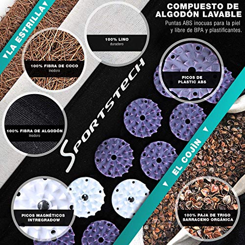 Esterilla de acupresión con cojín | Fibras Naturales de Coco y Paja de Alforfón | incl. Fijación para Silla y Función Transporte, Set Antiestrés - Gran Estera de Masaje, 6900 Agujas + Imanes - AXM400 Esterilla de acupresión con cojín | Fibras Naturales de Coco y Paja de Alforfón | incl. Fijación para Silla y Función Transporte, Set Antiestrés - Gran Estera de Masaje, 6900 Agujas + Imanes - AXM400