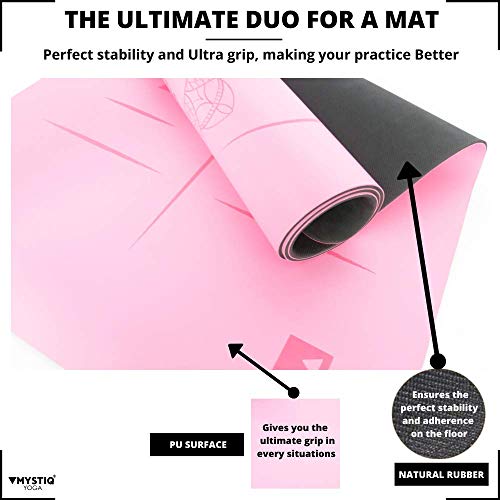 Esterilla de Yoga Elite | Caucho Natural & PU | Alfombra gruesa y Grande 185x68cm | Tapete Ultra antideslizante e ecológica | Colchoneta Pilates, fitness | Correa + E-Book Ofrecido (MANDALIGN Pink) Esterilla de Yoga Elite | Caucho Natural & PU | Alfombra gruesa y Grande 185x68cm | Tapete Ultra antideslizante e ecológica | Colchoneta Pilates, fitness | Correa + E-Book Ofrecido (MANDALIGN Pink)