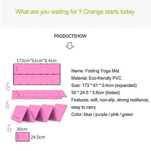 Esterilla universal para yoga y pilates, antideslizante, alta densidad, antidesgarros, para ejercicio y ejercicio con correa de sujeción, color rosa.