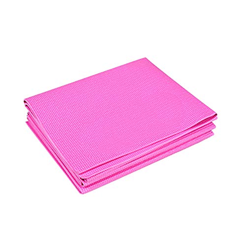 Esterilla universal para yoga y pilates, antideslizante, alta densidad, antidesgarros, para ejercicio y ejercicio con correa de sujeción, color rosa.