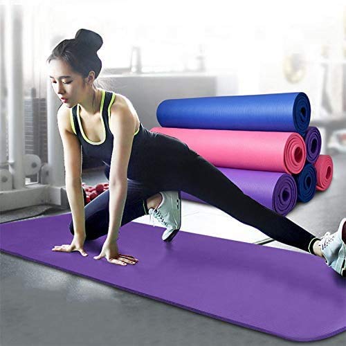 Esterilla Yoga Alfombrilla de Yoga fitness10MM Grueso 183*61cm Esterilla de Fitness Ecológica Colchoneta de Yoga Fitness Gimnasio Cámping Antideslizant con bolsillo cómoda (verde, Grues10MM)