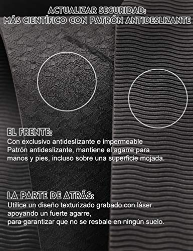 Esterilla Yoga Antideslizante,Esterilla Deporte Antideslizante con Línea Corporal Material ecológico TPE,Yoga Mat con Correa de Transporte y Bolsa183 * 61 * 0.6cm (Negro) Esterilla Yoga Antideslizante,Esterilla Deporte Antideslizante con Línea Corporal Material ecológico TPE,Yoga Mat con Correa de Transporte y Bolsa183 * 61 * 0.6cm (Negro)