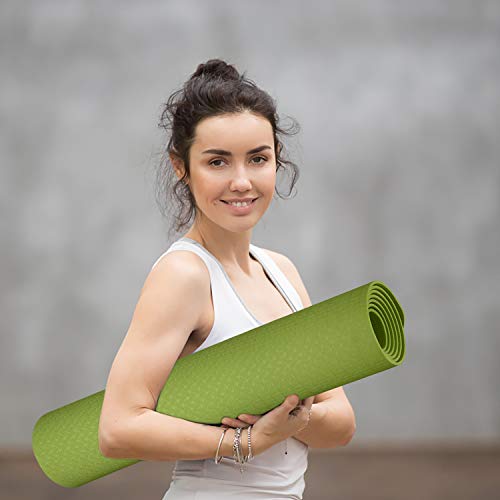 Esterilla yoga TOPLUS – Esterilla de gimnasia – de TPE materiales reciclables, extremadamente antideslizante y duradera, 183 x 61 x 0,4 cm, no tóxica, para deporte, fitness