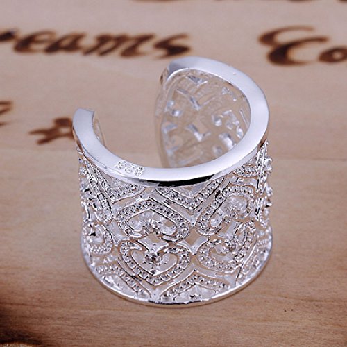 Estilo Caliente de joyería Noble 925 bañado en Plata de Mano para Mujer Anillo Abierto Extra Anchos para Hombre diseño de Corazones con Zircon Estilo Caliente de joyería Noble 925 bañado en Plata de Mano para Mujer Anillo Abierto Extra Anchos para Hombre diseño de Corazones con Zircon