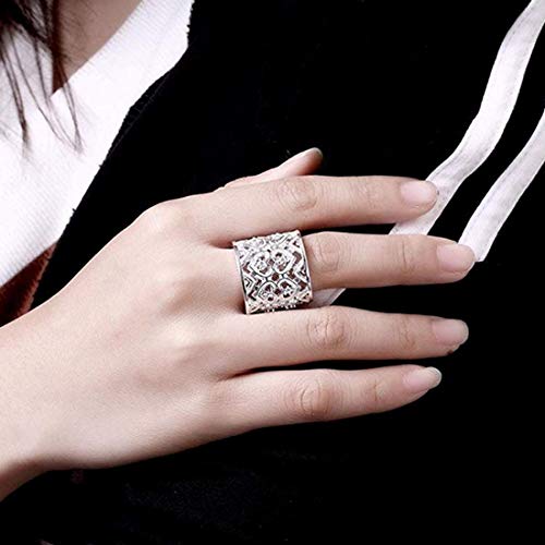 Estilo Caliente de joyería Noble 925 bañado en Plata de Mano para Mujer Anillo Abierto Extra Anchos para Hombre diseño de Corazones con Zircon Estilo Caliente de joyería Noble 925 bañado en Plata de Mano para Mujer Anillo Abierto Extra Anchos para Hombre diseño de Corazones con Zircon
