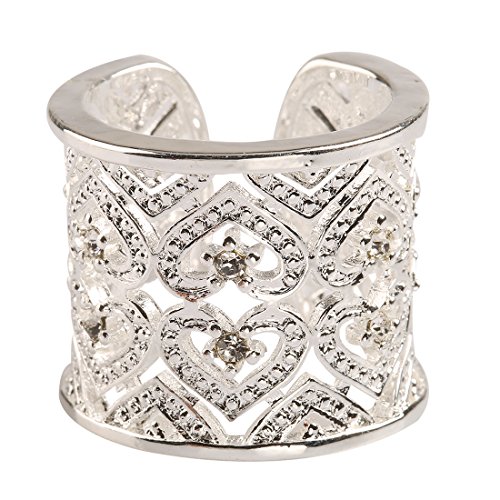 Estilo Caliente de joyería Noble 925 bañado en Plata de Mano para Mujer Anillo Abierto Extra Anchos para Hombre diseño de Corazones con Zircon Estilo Caliente de joyería Noble 925 bañado en Plata de Mano para Mujer Anillo Abierto Extra Anchos para Hombre diseño de Corazones con Zircon