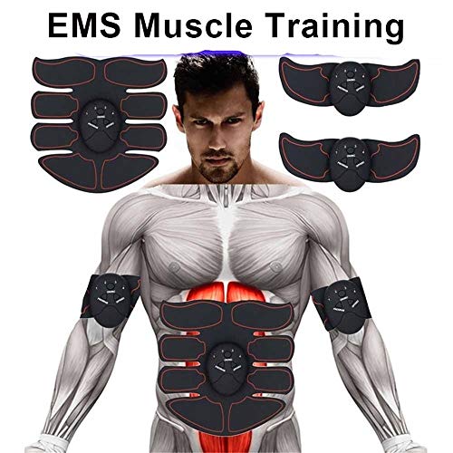Estimulador de abdominales EMS, tóner muscular, cinturón estimulador abdominal, dispositivo de entrenamiento de tóner abdominal muscular, entrenamiento de dispositivo de gimnasio inalámbrico portátil
