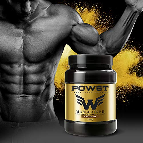 Estimulador Muscular, Suplemento Deportivo para Aumento de Masa Muscular con BCAA aminoacidos, Vitaminas y Minerales, 1,2Kg (Sabor Chocolate) Ganador de Peso, Mass Gainer POWST Estimulador Muscular, Suplemento Deportivo para Aumento de Masa Muscular con BCAA aminoacidos, Vitaminas y Minerales, 1,2Kg (Sabor Chocolate) Ganador de Peso, Mass Gainer POWST