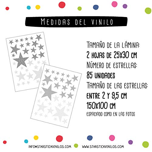 Estrellas combinación gris - Vinilos bebé