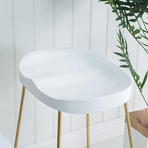 Estructura de Hierro, cojín de Polipropileno Blanco, Taburete de Bar Alto Blanco, Altura del Banco de 75 cm (30 Pulgadas), Pintura Dorada, para restaurantes, Bares, cafeterías, mostrador de recepció Estructura de Hierro, cojín de Polipropileno Blanco, Taburete de Bar Alto Blanco, Altura del Banco de 75 cm (30 Pulgadas), Pintura Dorada, para restaurantes, Bares, cafeterías, mostrador de recepció