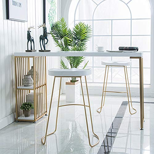 Estructura de Hierro, cojín de Polipropileno Blanco, Taburete de Bar Alto Blanco, Altura del Banco de 75 cm (30 Pulgadas), Pintura Dorada, para restaurantes, Bares, cafeterías, mostrador de recepció Estructura de Hierro, cojín de Polipropileno Blanco, Taburete de Bar Alto Blanco, Altura del Banco de 75 cm (30 Pulgadas), Pintura Dorada, para restaurantes, Bares, cafeterías, mostrador de recepció
