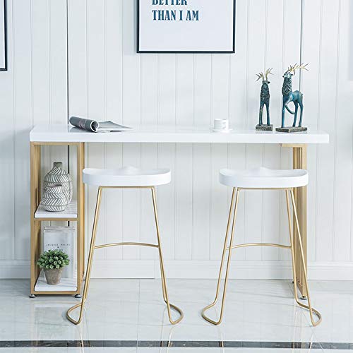 Estructura de Hierro, cojín de Polipropileno Blanco, Taburete de Bar Alto Blanco, Altura del Banco de 75 cm (30 Pulgadas), Pintura Dorada, para restaurantes, Bares, cafeterías, mostrador de recepció Estructura de Hierro, cojín de Polipropileno Blanco, Taburete de Bar Alto Blanco, Altura del Banco de 75 cm (30 Pulgadas), Pintura Dorada, para restaurantes, Bares, cafeterías, mostrador de recepció