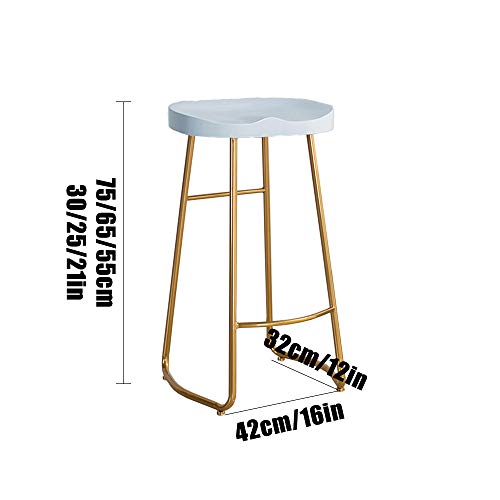 Estructura de Hierro, cojín de Polipropileno Blanco, Taburete de Bar Alto Blanco, Altura del Banco de 75 cm (30 Pulgadas), Pintura Dorada, para restaurantes, Bares, cafeterías, mostrador de recepció Estructura de Hierro, cojín de Polipropileno Blanco, Taburete de Bar Alto Blanco, Altura del Banco de 75 cm (30 Pulgadas), Pintura Dorada, para restaurantes, Bares, cafeterías, mostrador de recepció