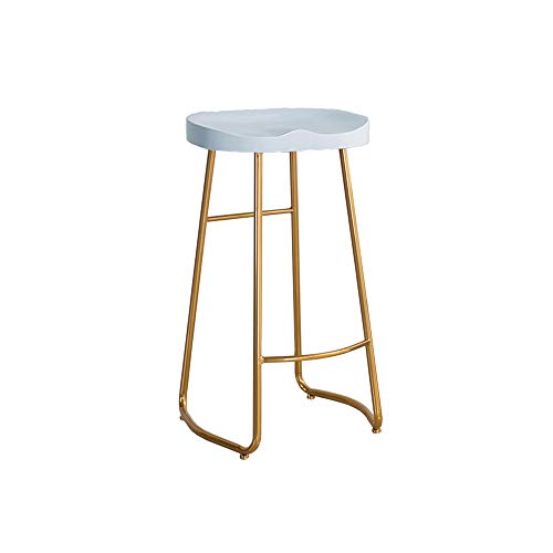 Estructura de Hierro, cojín de Polipropileno Blanco, Taburete de Bar Alto Blanco, Altura del Banco de 75 cm (30 Pulgadas), Pintura Dorada, para restaurantes, Bares, cafeterías, mostrador de recepció Estructura de Hierro, cojín de Polipropileno Blanco, Taburete de Bar Alto Blanco, Altura del Banco de 75 cm (30 Pulgadas), Pintura Dorada, para restaurantes, Bares, cafeterías, mostrador de recepció