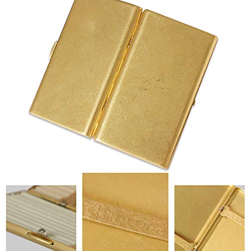 Estuche Cigarrillos Portátil Estuche Cigarrillos Metal Ultrafino Portátil Anti Presión Exquisito Titular Cigarrillos Puecontener 20 Cigarrillos, Dorado