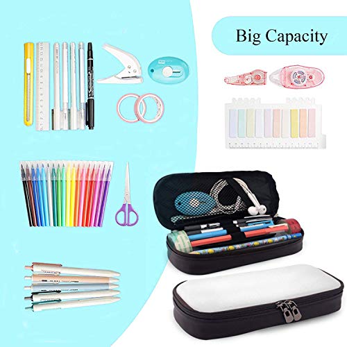 Estuche de piel de gran capacidad para lápices, organizador de papelería, bolsa de cosméticos con cremallera, Alicia en el País de las Maravillas Estuche de piel de gran capacidad para lápices, organizador de papelería, bolsa de cosméticos con cremallera, Alicia en el País de las Maravillas