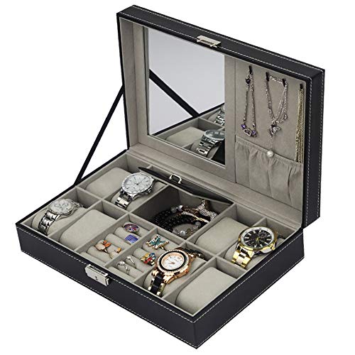 Estuche para reloj Durable Multifuncional De Almacenamiento Caja De Presentación De Joyería Y Relojería Caja De Almacenamiento Con La Mancuerna De La Caja para cumpleaños Padres Día de la Madre Regalo Estuche para reloj Durable Multifuncional De Almacenamiento Caja De Presentación De Joyería Y Relojería Caja De Almacenamiento Con La Mancuerna De La Caja para cumpleaños Padres Día de la Madre Regalo