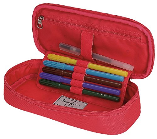 Estuche Pepe Jeans Harlow Fucsia con organizador interior