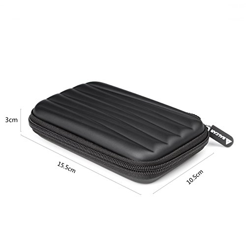 Estuche Salcar con Superficie Exterior rígida para Discos Duros HDD portátiles de 2.5" Cubierta de la Bolsa para 2.5 Pulgadas Disco Duro Externo Fundas (Negro)