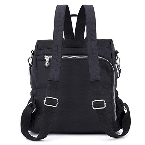 Estwell Mochila Mujer Casual Bolso Mochila Antirrobo Impermeable Nylon Mochila Escuela Multifuncional Gran Capacidad Bolso Bandolera Mochila de Viaje, Negro Estwell Mochila Mujer Casual Bolso Mochila Antirrobo Impermeable Nylon Mochila Escuela Multifuncional Gran Capacidad Bolso Bandolera Mochila de Viaje, Negro