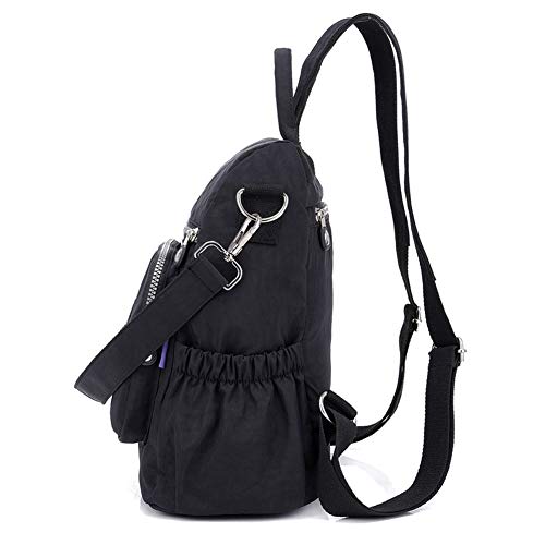 Estwell Mochila Mujer Casual Bolso Mochila Antirrobo Impermeable Nylon Mochila Escuela Multifuncional Gran Capacidad Bolso Bandolera Mochila de Viaje, Negro Estwell Mochila Mujer Casual Bolso Mochila Antirrobo Impermeable Nylon Mochila Escuela Multifuncional Gran Capacidad Bolso Bandolera Mochila de Viaje, Negro