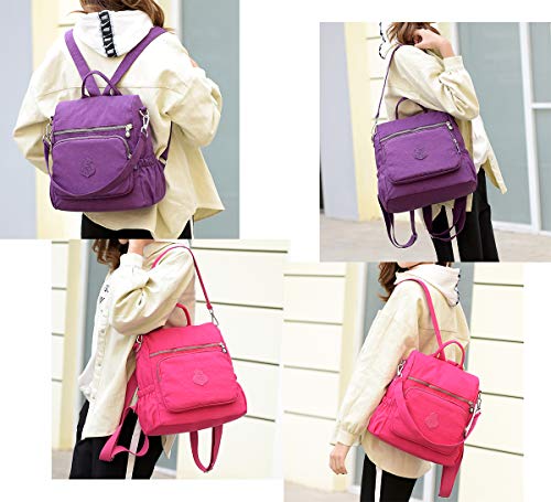 Estwell Mochila Mujer Casual Bolso Mochila Antirrobo Impermeable Nylon Mochila Escuela Multifuncional Gran Capacidad Bolso Bandolera Mochila de Viaje, Negro Estwell Mochila Mujer Casual Bolso Mochila Antirrobo Impermeable Nylon Mochila Escuela Multifuncional Gran Capacidad Bolso Bandolera Mochila de Viaje, Negro