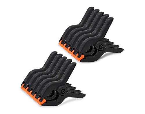 ESUMIC® Abrazaderas de fondo negro de nylon Abrazaderas de resorte para papel de muselina (2Inch 12P)