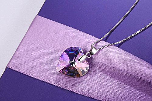 Etanoluv Corazón Collar colgante Swarovski Collar Para Mujer Chica Morado Etanoluv Corazón Collar colgante Swarovski Collar Para Mujer Chica Morado