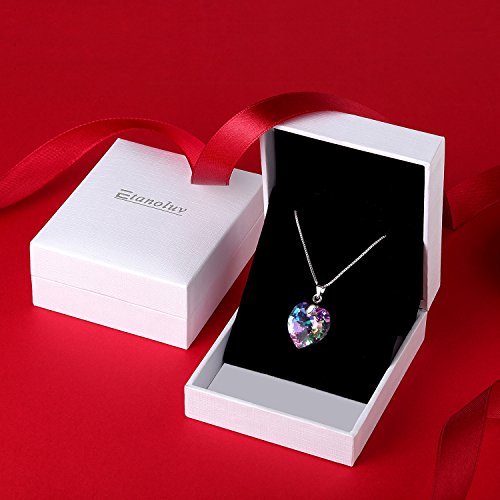 Etanoluv Corazón Collar colgante Swarovski Collar Para Mujer Chica Morado Etanoluv Corazón Collar colgante Swarovski Collar Para Mujer Chica Morado