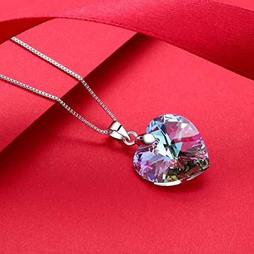 Etanoluv Corazón Collar colgante Swarovski Collar Para Mujer Chica Morado Etanoluv Corazón Collar colgante Swarovski Collar Para Mujer Chica Morado