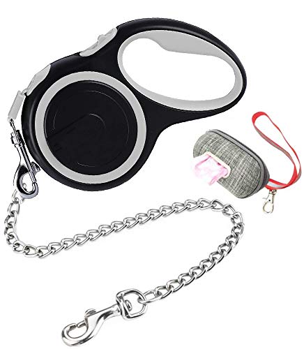 Etechydra Correa retráctil para perro gris, reflectante de 5 m, cinta de nailon, correa para perro, correa para perros pequeños y medianos Etechydra Correa retráctil para perro gris, reflectante de 5 m, cinta de nailon, correa para perro, correa para perros pequeños y medianos