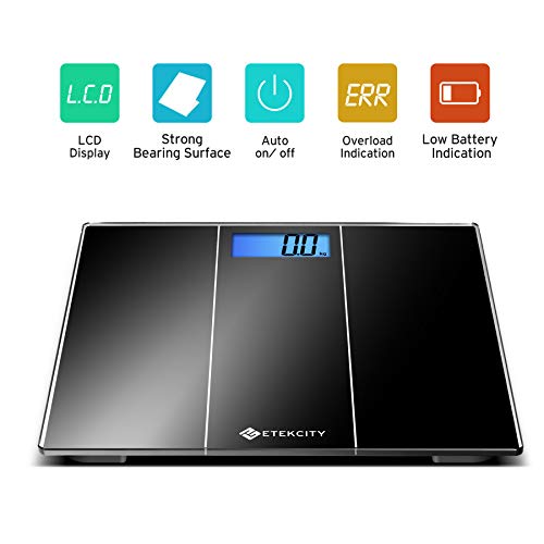 Etekcity Báscula de Baño Digital con Tecnología Step-On, 180 kg/ 400 lbs, Gran Pantalla LCD Retroiluminada (74×38mm) con Dígitos Grandes, Auto-On/Off, Cinta Métrica y Baterías Incluidas, 4074S Etekcity Báscula de Baño Digital con Tecnología Step-On, 180 kg/ 400 lbs, Gran Pantalla LCD Retroiluminada (74×38mm) con Dígitos Grandes, Auto-On/Off, Cinta Métrica y Baterías Incluidas, 4074S