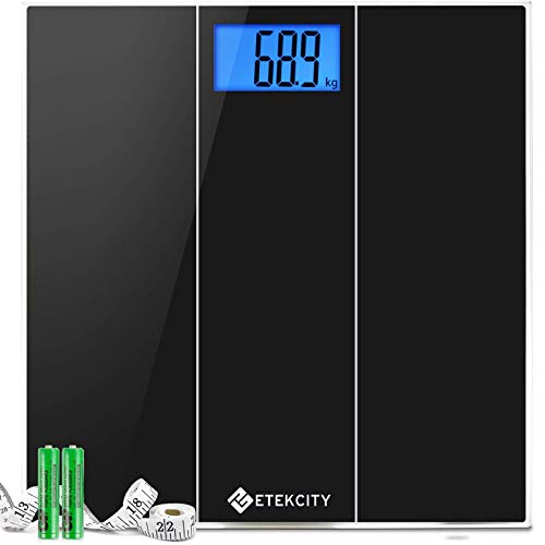 Etekcity Báscula de Baño Digital con Tecnología Step-On, 180 kg/ 400 lbs, Gran Pantalla LCD Retroiluminada (74×38mm) con Dígitos Grandes, Auto-On/Off, Cinta Métrica y Baterías Incluidas, 4074S Etekcity Báscula de Baño Digital con Tecnología Step-On, 180 kg/ 400 lbs, Gran Pantalla LCD Retroiluminada (74×38mm) con Dígitos Grandes, Auto-On/Off, Cinta Métrica y Baterías Incluidas, 4074S