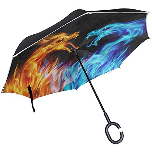 ETGeed Paraguas inverso Motorizado Papá Noel Paraguas de protección UV invertido Reversible