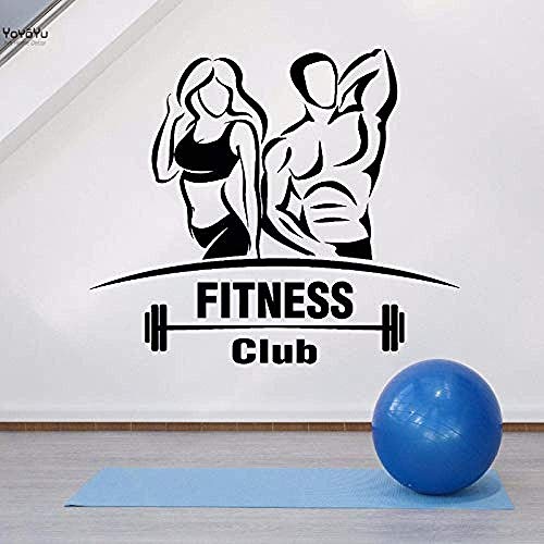 Etiqueta De La Pared Vinilo Tatuajes De Pared Gimnasio Fitness Club Deporte Decoración De La Pared Sala De Estar Letrero Hermoso Cuerpo Cartel Tamaño: 56 * 48cm