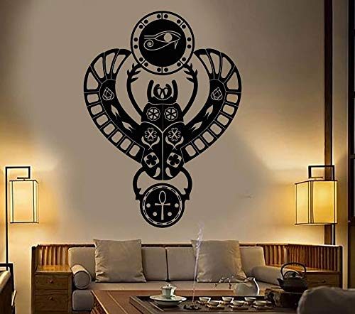 Etiqueta engomada de la pared del vinilo del escarabajo egipcio antiguo ojos de Horus calcomanía de la pared de la sala de juegos Etiqueta engomada de la pared del vinilo del escarabajo egipcio antiguo ojos de Horus calcomanía de la pared de la sala de juegos