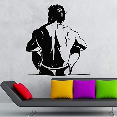 Etiqueta engomada del gimnasio Etiqueta de la aptitud Body-building Posters Vinilos de pared de vinilo pegatinas de pared Decoración Mural Etiqueta engomada del gimnasio 58 * 64 CM