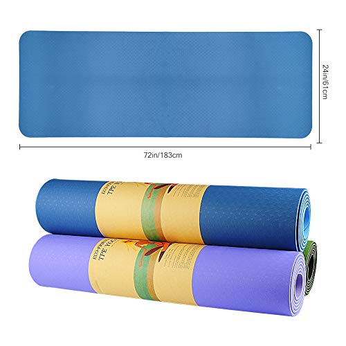 Etmury Esterilla Deporte, Esterilla Yoga Antideslizante Colchoneta Gimnasia Esterilla Deporte Gimnasia Pilates Fitness de Material ecológico TPE - 183 x 61cm